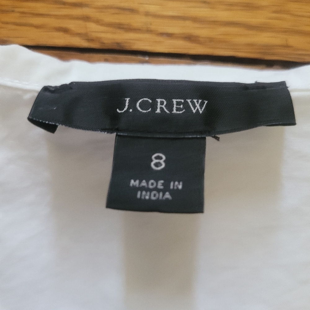 J. Crew White Ruffled Peter Pan Collar Button-Front Blouse - Picture 5 of 5